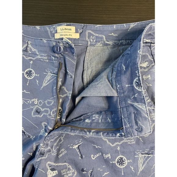 L.L. Bean Favorite Fit Shorts Womens 12 Blue Nautical Maine New England‎ Chino - Picture 4 of 12